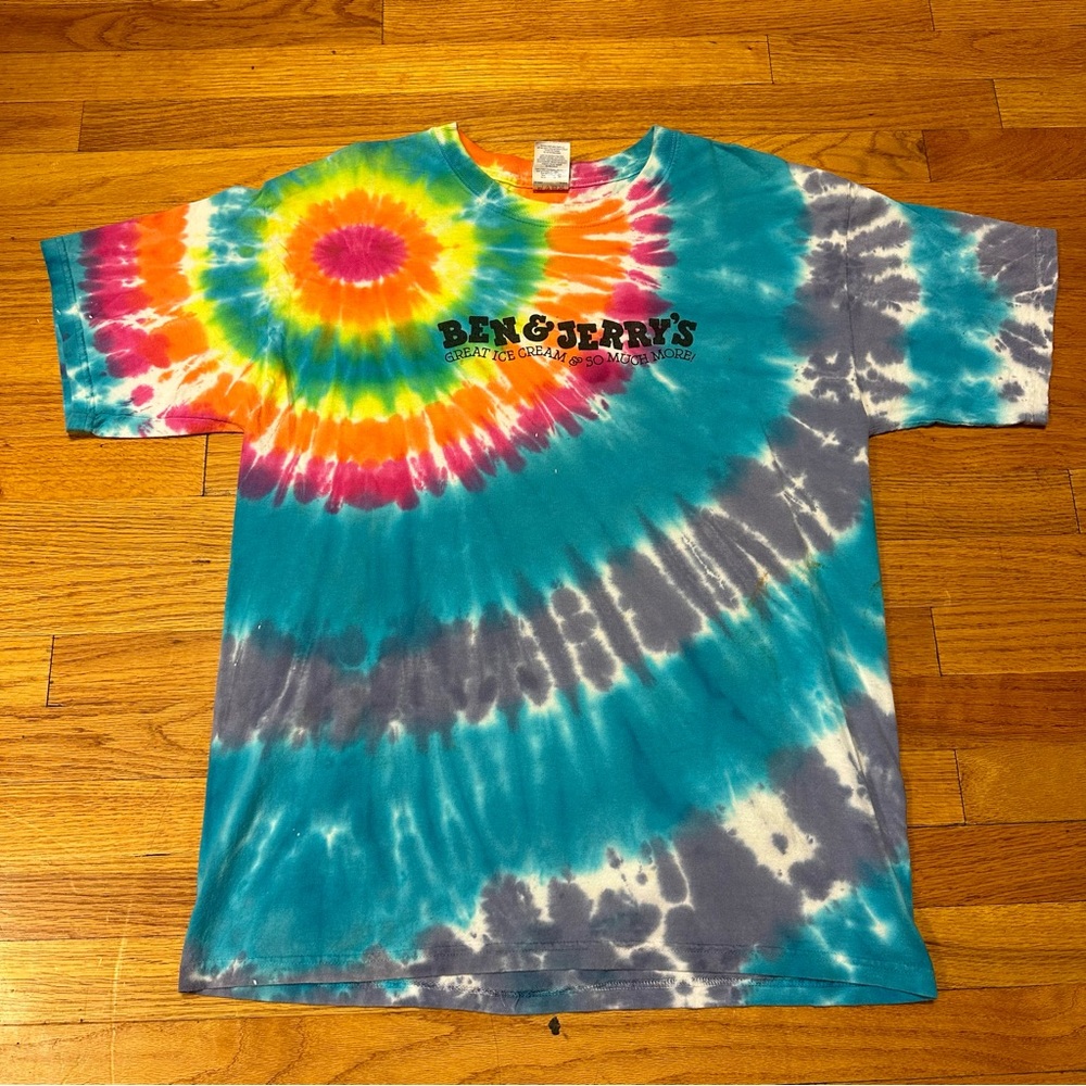 VTG 90s Ben & Jerry’s Ice Cream Promo Tie Dye Shirt Size XL